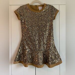 American Girl Golden Sparkle Tunic Top For Girls Gold Size‎ Large (14-16)